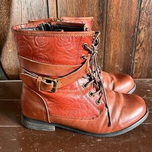 Women's Brown Lace-Up Ankle Boots